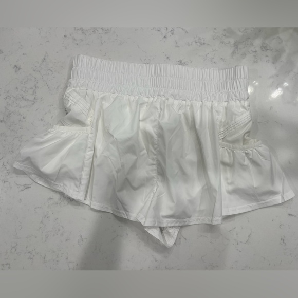 Free People Movement White Get Your Flirt On Shorts Medium - Picture 3 of 5